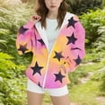 thumbnail image 1 of Big Girls Zip Up Fleece Hoodie Jacket,for Big Kids Gradient Rainbow Long Sleeve Casual Outer Coat with Pockets Daily School Outerwear Pink A 12-13 Years, 1 of 5