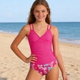 thumbnail image 1 of Big Girls tankini set Swimsuit Adjustable Straps Bathing Suit Graphic Sleeveless Floral print Two Piece with briefs For Beach Pool Surfing, 1 of 6