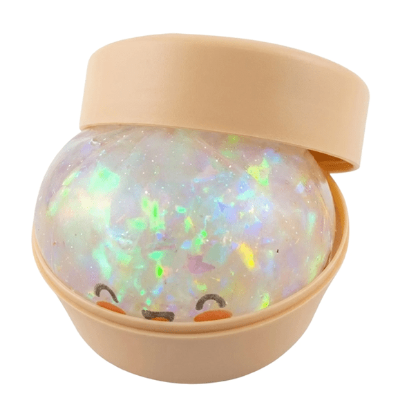 Big Glitter Dumpling Squeeze Dough Ball Stress Relief Fidget Novelty Stress Reliever Toys for Adults Anxiety Fidget Hand Sensory Decompression,Transparent Color