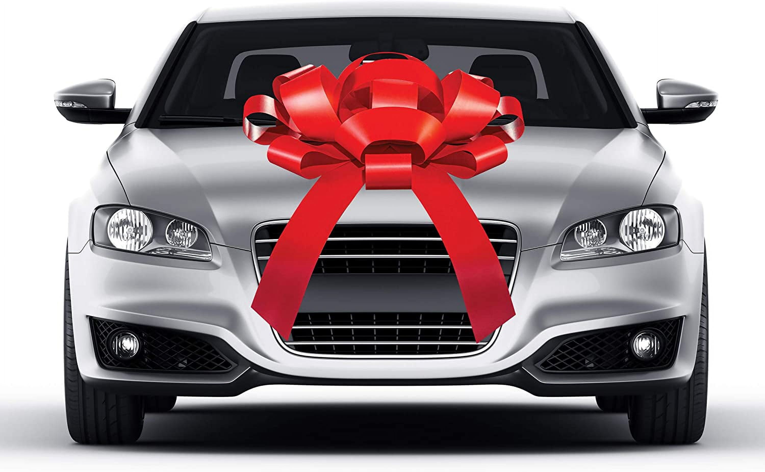 Big Gold Car Bow, Non Scratch Weather Resistant Vinyl, 30 Inches