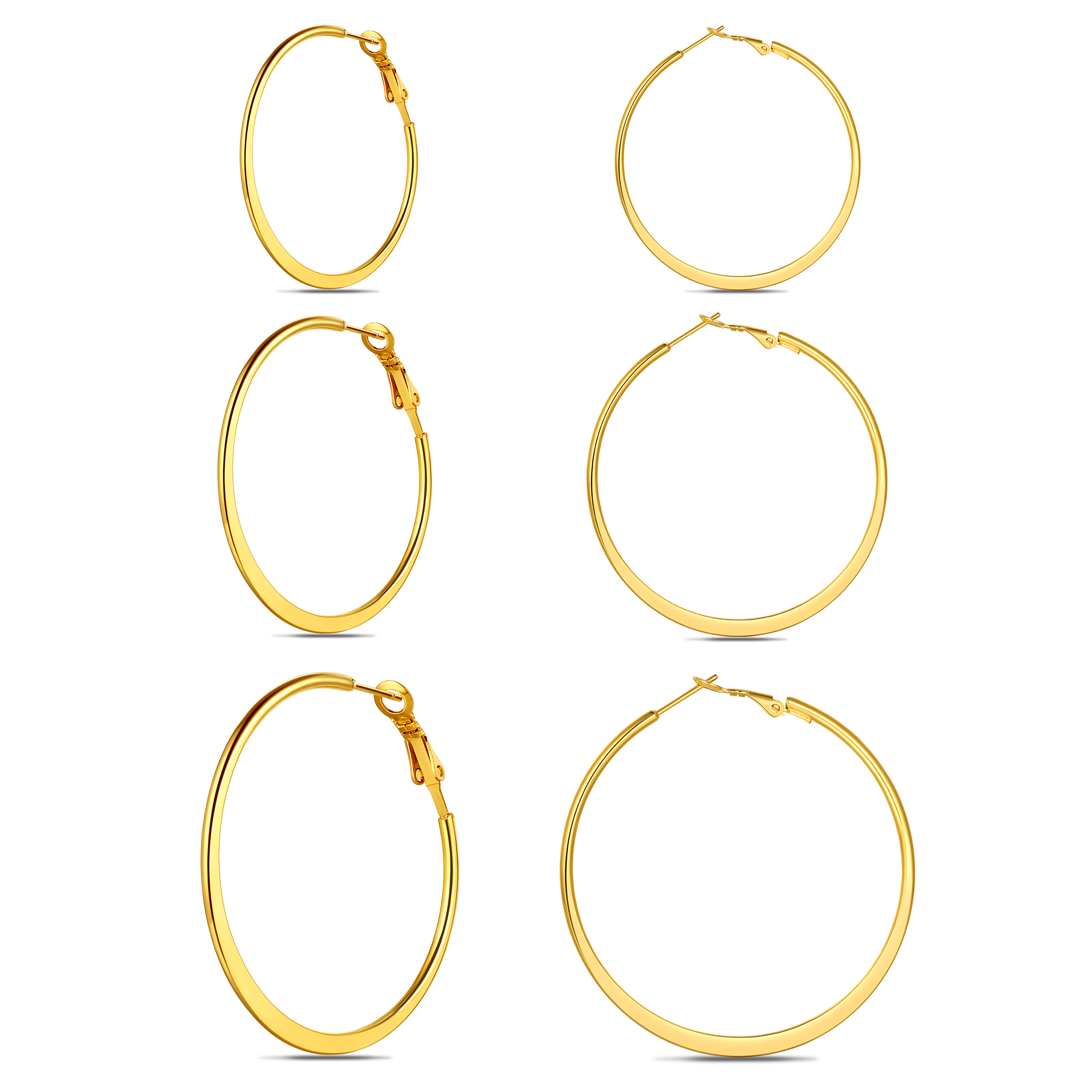JOYMORE Orecchini A Cerchio Placcati Oro Per Donna – Fashion, Rotondi, Disponibili In 40mm, 50mm, 60mm, Leggeri E Confortevoli (11g)