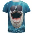 thumbnail image 1 of Big Goofy Shark In Sunglasses All Over Mens T Shirt Multi LG, 1 of 1