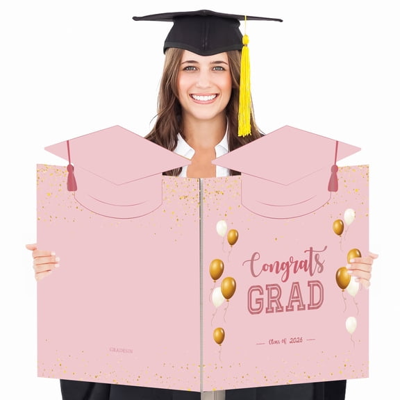 Big Graduation 2026 Rose Gold Jumbo Guest Book Signature Congrats Grad Guestbook Gift for College High School Graduates Graduation Party Decorations Supplies