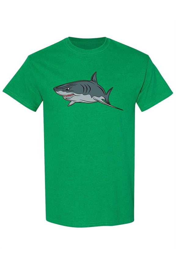 Big Gray Shark T-Shirt Men -Image by Shutterstock, Male Large