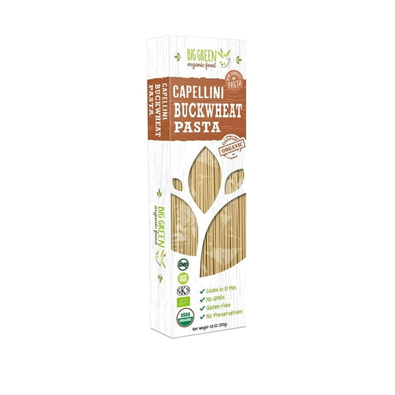 Big Green Organic Food- Organic Buckwheat Capellini, 8.8 oz (6 Packs)