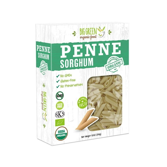 Big Green Organic Food- Organic Sorghum Penne, 8.8 oz (3 Packs)