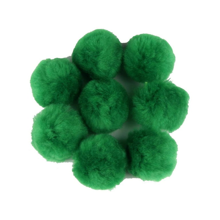 Big Green Pom Poms  2 Inch Green Pom Poms - Kelly Green - 8 Pieces/Pkg.  (nmpom262017) 