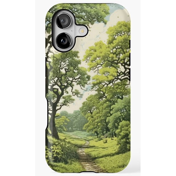 Big Green Trees Forest Summer Nature Scene Phone Case for iPhone 11 12 13 14 15 16 17 Pro Max