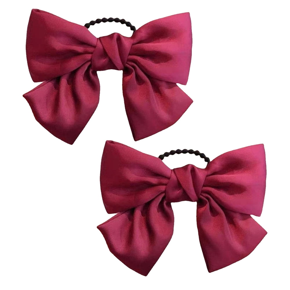 Big Hair Bow，2PCS Bow Hair Clips For Women Girls Red Hair Bow Hair Barettes Satin Bow Hair Accessories For Women by