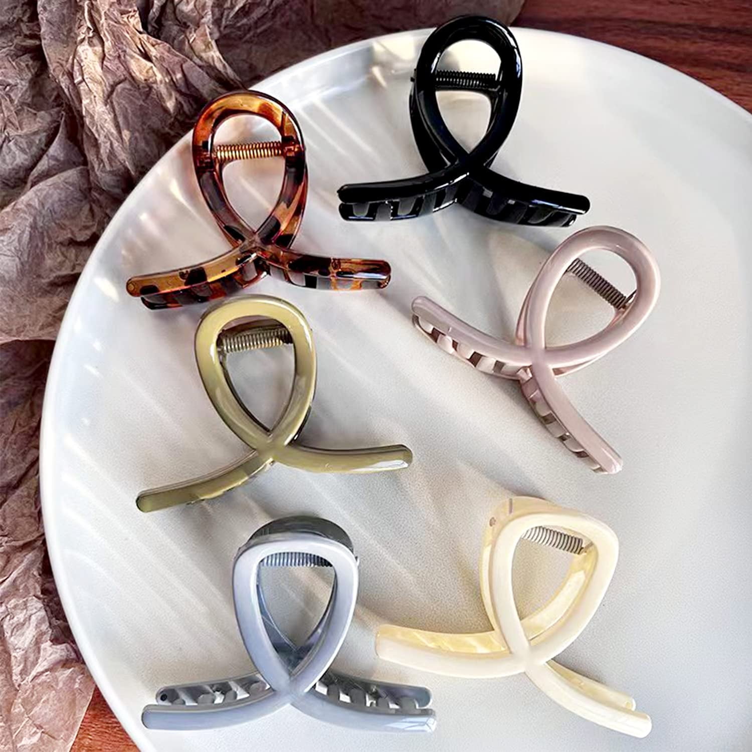Big Butterfly Claw Hair Clips Set for Women Long Thick Hair 3 Pcs VERTGB 8 Pcs Large Butterfly Hair Claw Clips - Cute Hair  main image 4