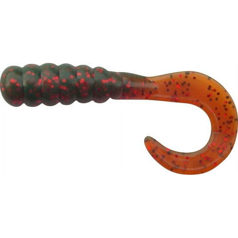 Big Hammer Perch Grub Universal Fishing Lure, Motor Oil Red, 1.75,  25-Pack, Soft Baits 