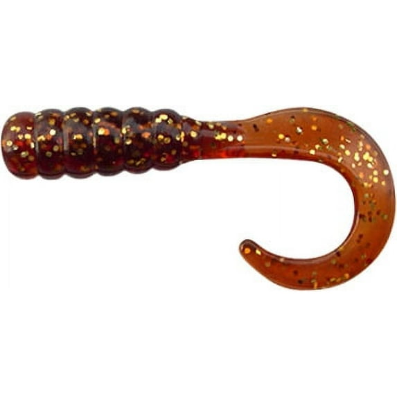 Big Hammer Perch Grubs, 1.75", 25pk, Rootbeer Gold