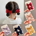 thumbnail image 1 of Big Hand-made Hair Bow Alligator Clips for Girls, Solid Color Boutique Hair Accessories for Baby Toddlers Kids, Set of 2, 1 of 4
