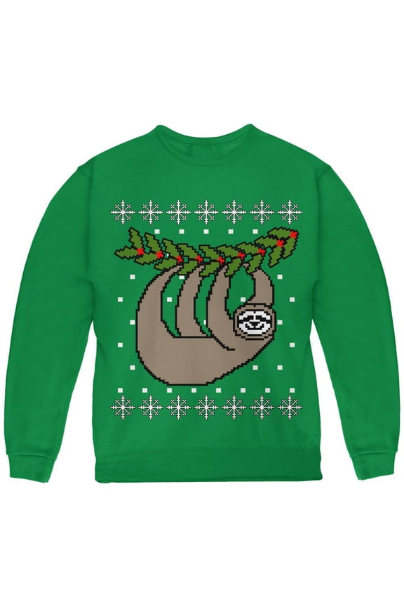 Big Hanging Sloth Ugly Christmas Sweater Youth Sweatshirt