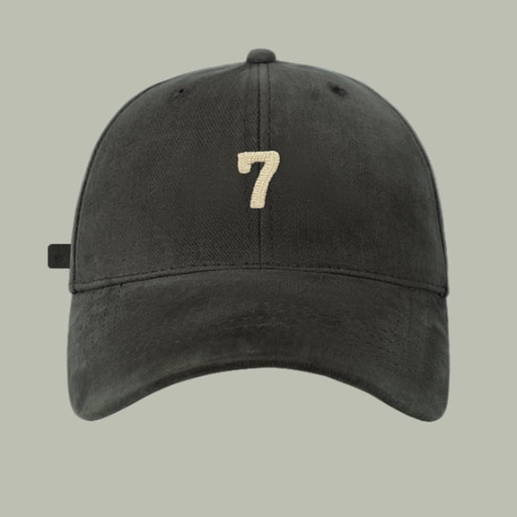 Big Head Baseball Cap with Perforated Design, Soft Top 7 Letter Embroidered Adjustable Hat for Spring Summer Outdoor Activities, Casual Fashion and Sports Wear