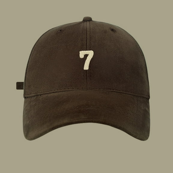 Big Head Baseball Cap with Perforated Design, Soft Top 7 Letter Embroidered Adjustable Hat for Spring Summer Outdoor Activities, Casual Fashion and Sports Wear