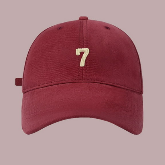 Big Head Baseball Cap with Perforated Design, Soft Top 7 Letter Embroidered Adjustable Hat for Spring Summer Outdoor Activities, Casual Fashion and Sports Wear