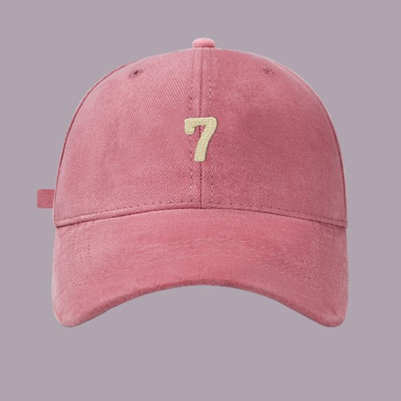 Big Head Baseball Cap with Perforated Design, Soft Top 7 Letter Embroidered Adjustable Hat for Spring Summer Outdoor Activities, Casual Fashion and Sports Wear