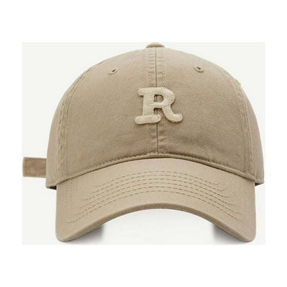 Big Head Baseball Cap with Perforated Design, Soft Top R Letter Embroidered Adjustable Hat for Spring Summer Outdoor Activities, Casual Fashion and Sports Wear