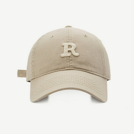 Big Head Baseball Cap with Perforated Design, Soft Top R Letter Embroidered Adjustable Hat for Spring Summer Outdoor Activities, Casual Fashion and Sports Wear