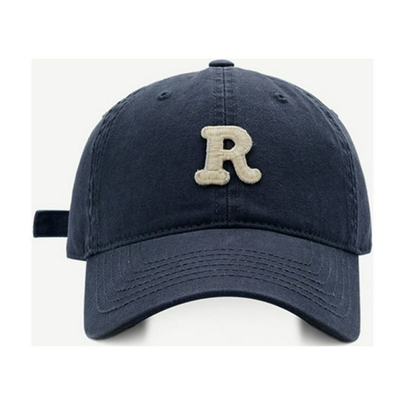 Big Head Baseball Cap with Perforated Design, Soft Top R Letter Embroidered Adjustable Hat for Spring Summer Outdoor Activities, Casual Fashion and Sports Wear