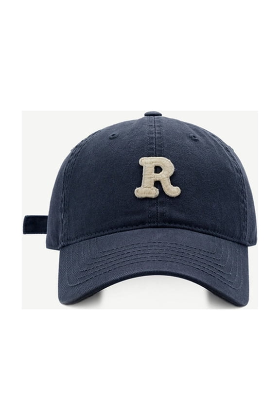 Big Head Baseball Cap with Perforated Design, Soft Top R Letter Embroidered Adjustable Hat for Spring Summer Outdoor Activities, Casual Fashion and Sports Wear