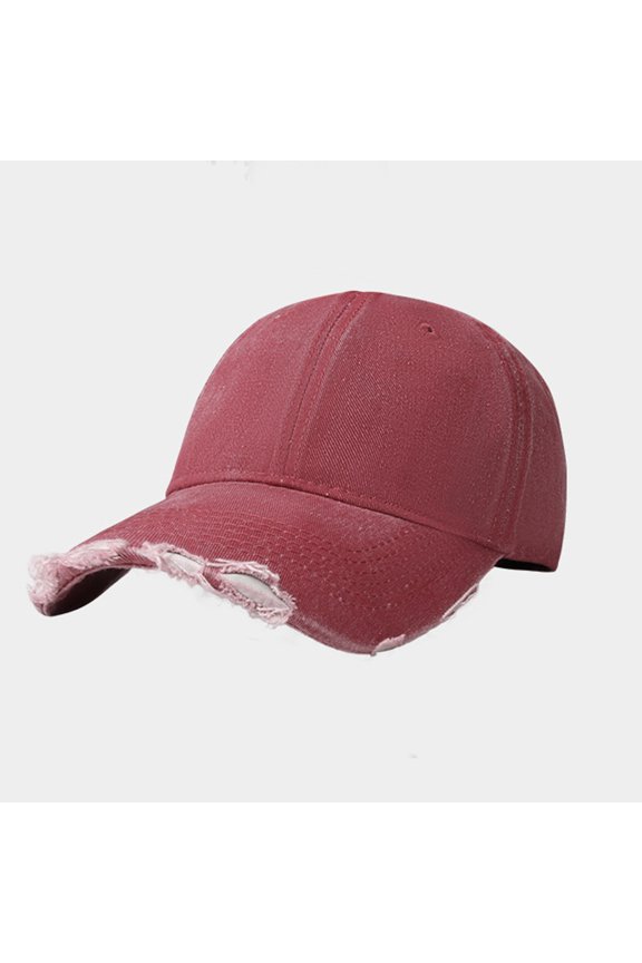 Big Head Baseball Cap with Washed Edge Design, Soft Top Solid Color Adjustable Hat for Spring Summer Outdoor Activities, Casual Fashion and Sports Wear