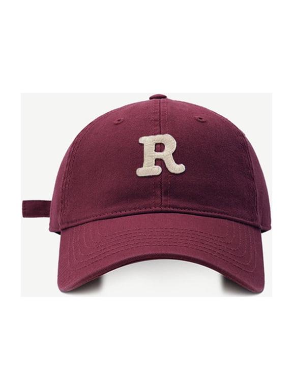 Big Head Soft Top R Letter Baseball Cap,Comfortable Fashionable Tongue Hat for Women,Great Fit Most Head Sizes,Perfect for Casual Sport,Multiple Colors Available Red