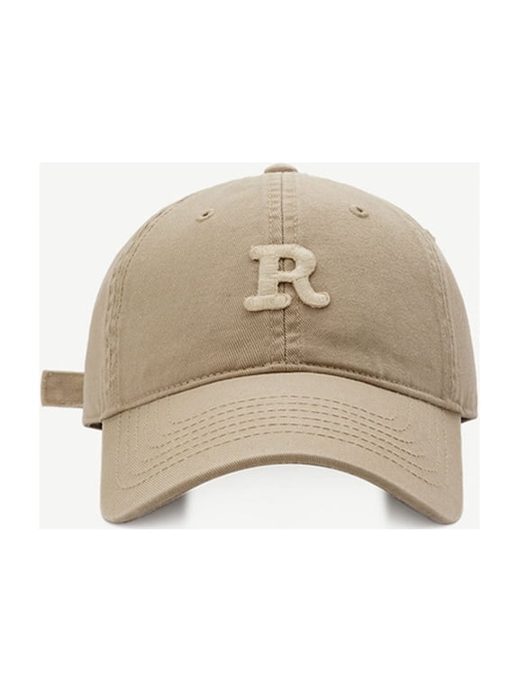 Big Head Soft Top R Letter Baseball Cap,Comfortable Fashionable Tongue Hat for Women,Great Fit Most Head Sizes,Perfect for Casual Sport,Multiple Colors Available Khaki