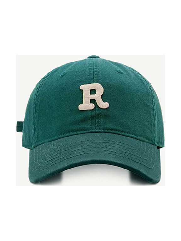 Big Head Soft Top R Letter Baseball Cap,Comfortable Fashionable Tongue Hat for Women,Great Fit Most Head Sizes,Perfect for Casual Sport,Multiple Colors Available Green