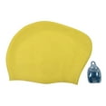 thumbnail image 1 of Big Head Swim Cap for Women - High Elasticity, Plus Size, with Earplugs & Nose Clip, Silicone Material, Water Absorption, Hair Care, 3-Piece Set, 1 of 5