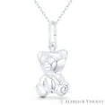thumbnail image 1 of Big-Head Teddy Bear & Heart Charm 3D Pendant & Chain Necklace in .925 Sterling Silver, 1 of 1