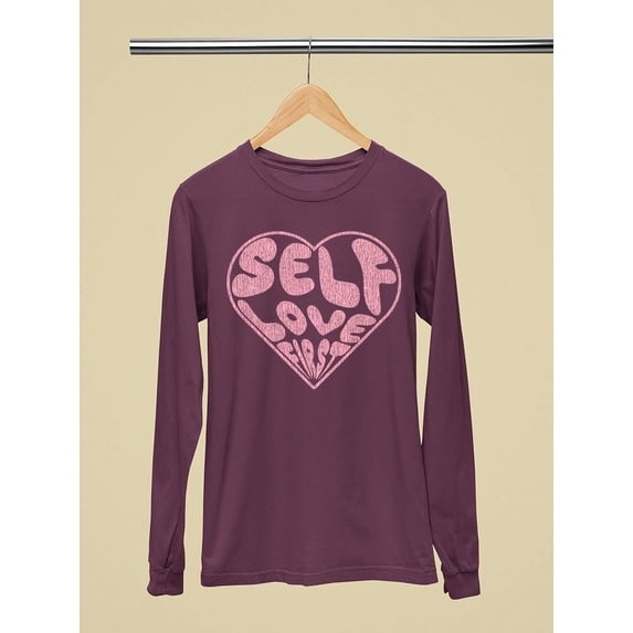 Big Hear Self Love First Tee Long Sleeve Women's -SelectDesign Designs