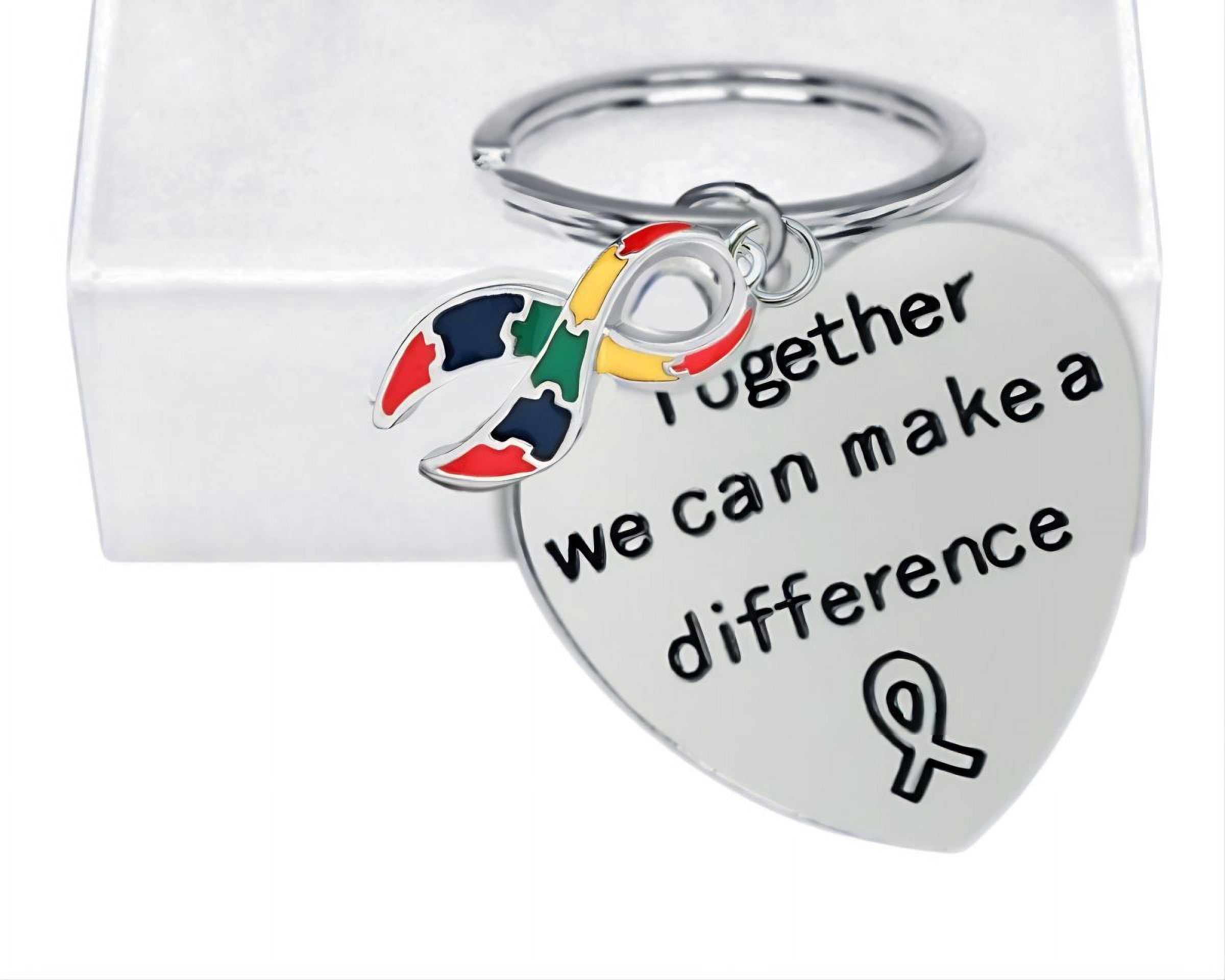 Big Heart Autism Awareness Ribbon Key Chains - Walmart.com