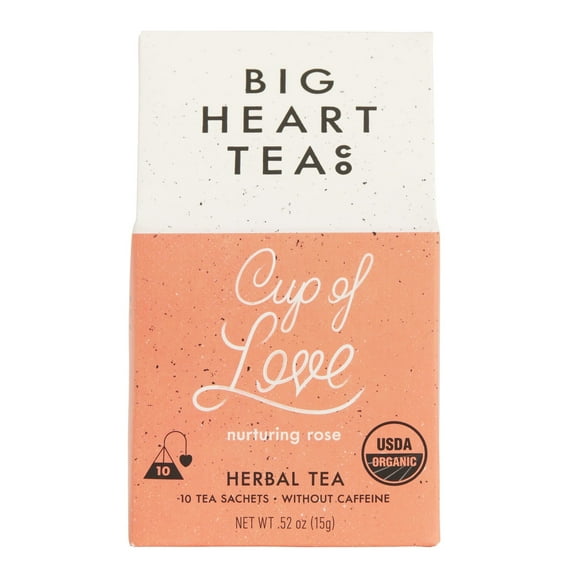 Big Heart Cup Of Love Nurturing Rose Herbal Tea .9 oz. Pack of 3