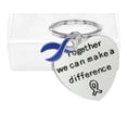 thumbnail image 1 of Big Heart Dark Blue Ribbon Key Chains, 1 of 2