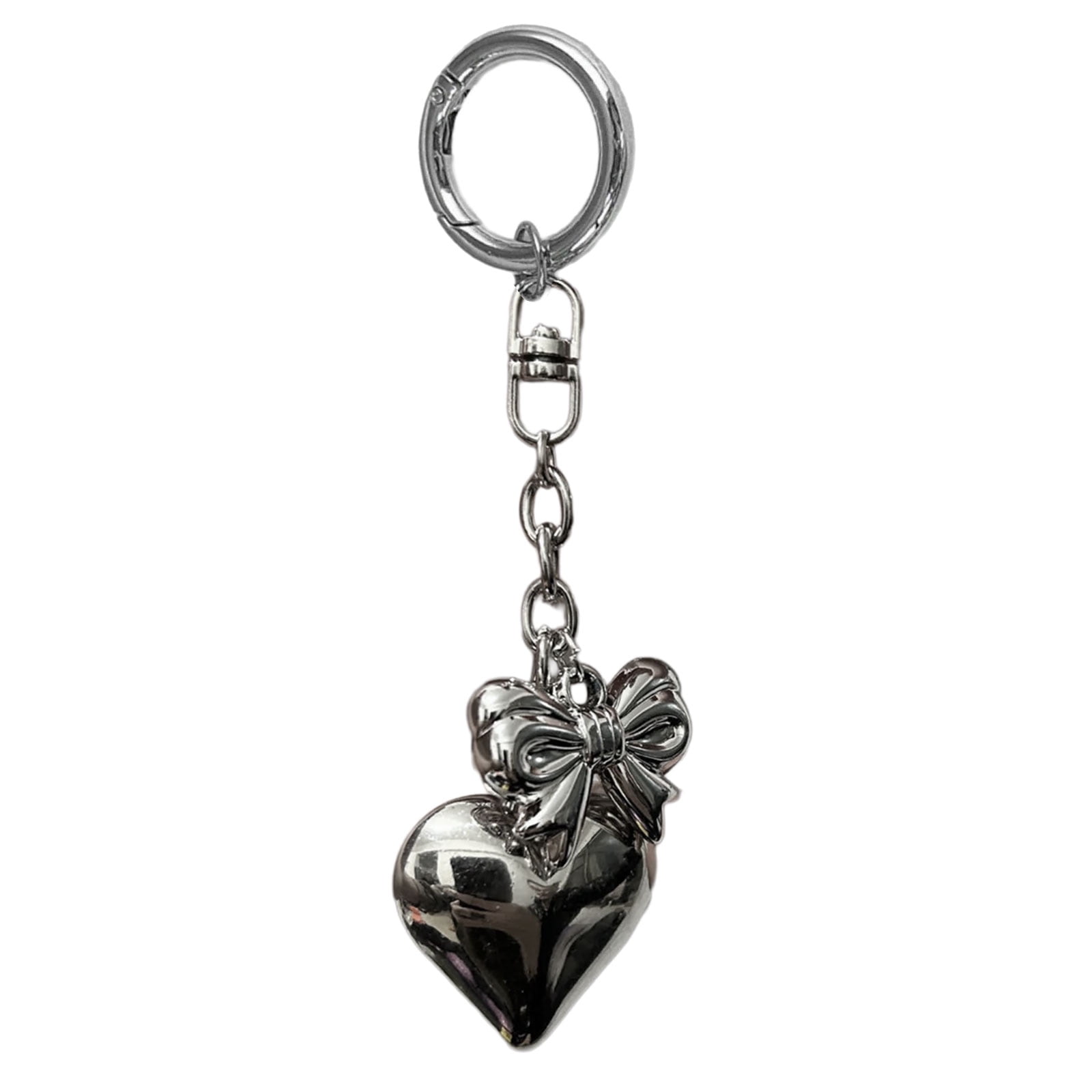 Big Heart Keychain Bowknot Bag Charm Sweet Keyring Gift for Women ...