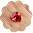 thumbnail image 1 of Big Heart-Shaped Ring for Women Artificial Crystal Rhinestone Band Rings, 1 of 12