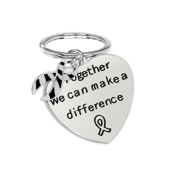 Big Heart Zebra Print Ribbon Key Chains