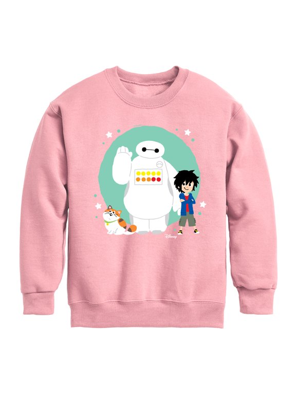 - Baymax, Hiro, and Mochi Boys' Graphic Long Sleeve Fleece Sweatshirt