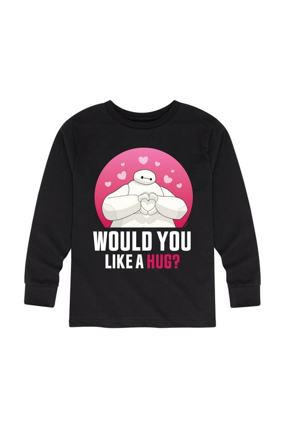 - Baymax Like A Hug - Youth Long Sleeve Graphic T-Shirt