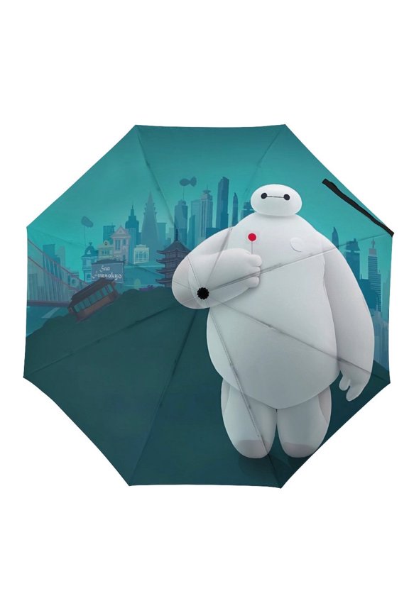 Big-Hero-6-Baymax Umbrella, Automatic Folding Travel Umbrella Portable for Outdoor Waterproof Windproof UV Protection
