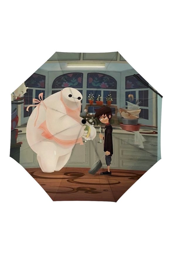 Big-Hero-6-Baymax Umbrella, Automatic Folding Travel Umbrella Portable for Outdoor Waterproof Windproof UV Protection
