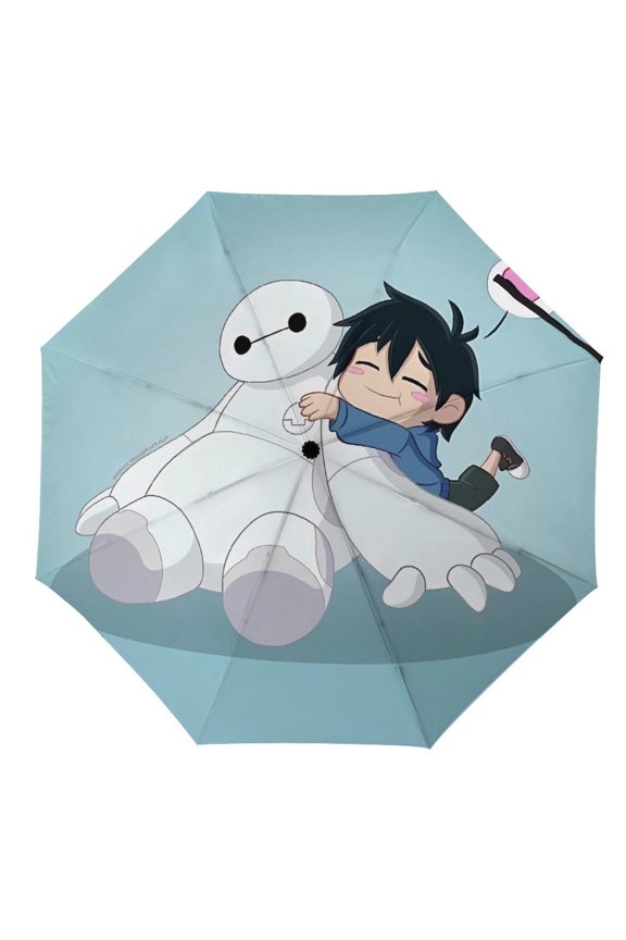 Big-Hero-6-Baymax Umbrella, Automatic Folding Travel Umbrella Portable for Outdoor Waterproof Windproof UV Protection