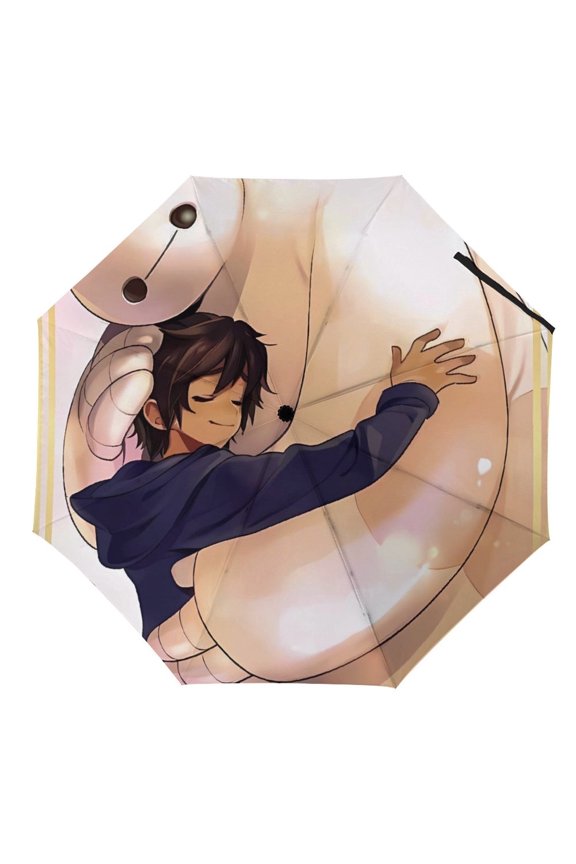 Big-Hero-6-Baymax Umbrella, Automatic Folding Travel Umbrella Portable for Outdoor Waterproof Windproof UV Protection