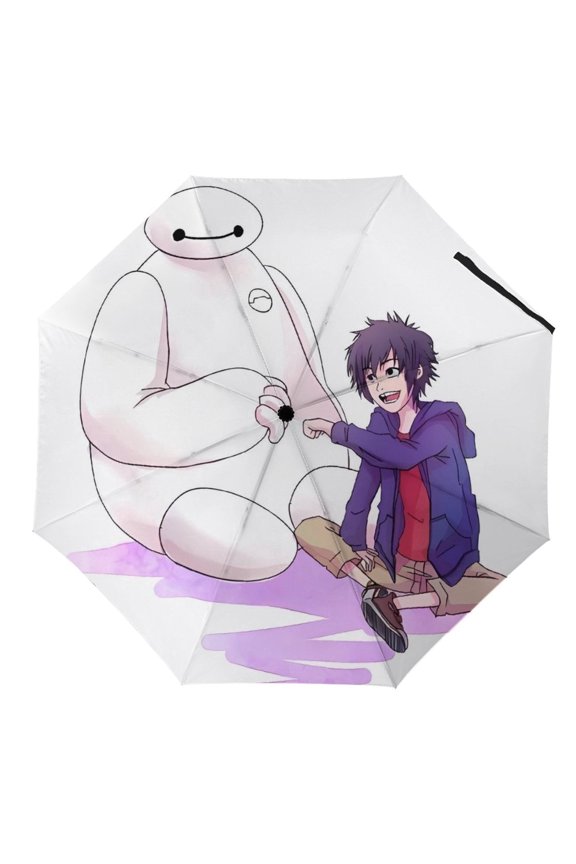 Big-Hero-6-Baymax Umbrella, Automatic Folding Travel Umbrella Portable for Outdoor Waterproof Windproof UV Protection