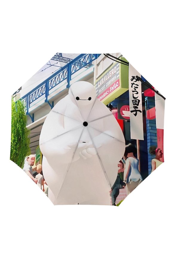 Big-Hero-6-Baymax Umbrella, Automatic Folding Travel Umbrella Portable for Outdoor Waterproof Windproof UV Protection