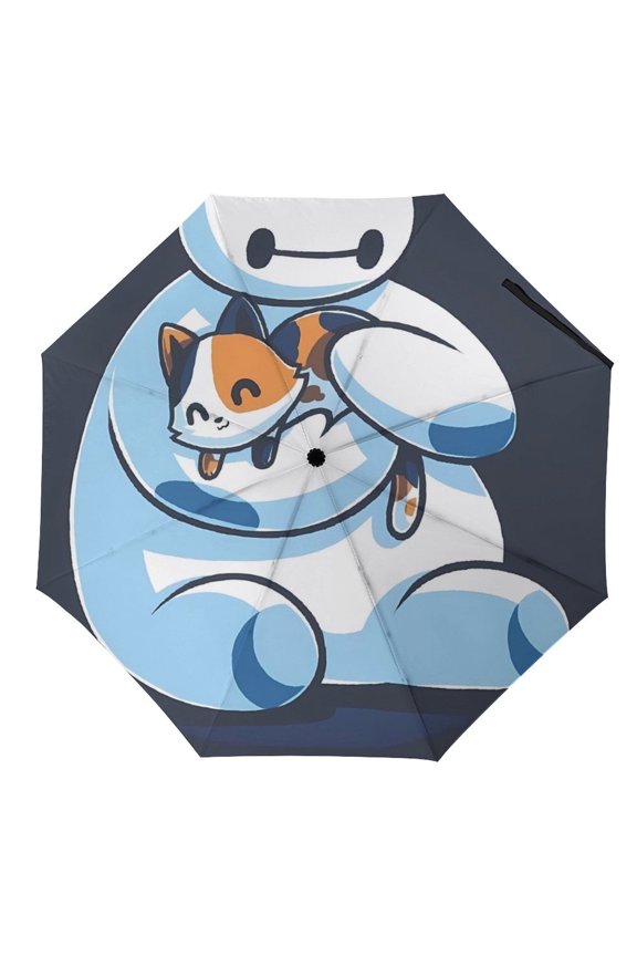 Big-Hero-6-Baymax Umbrella, Automatic Folding Travel Umbrella Portable for Outdoor Waterproof Windproof UV Protection