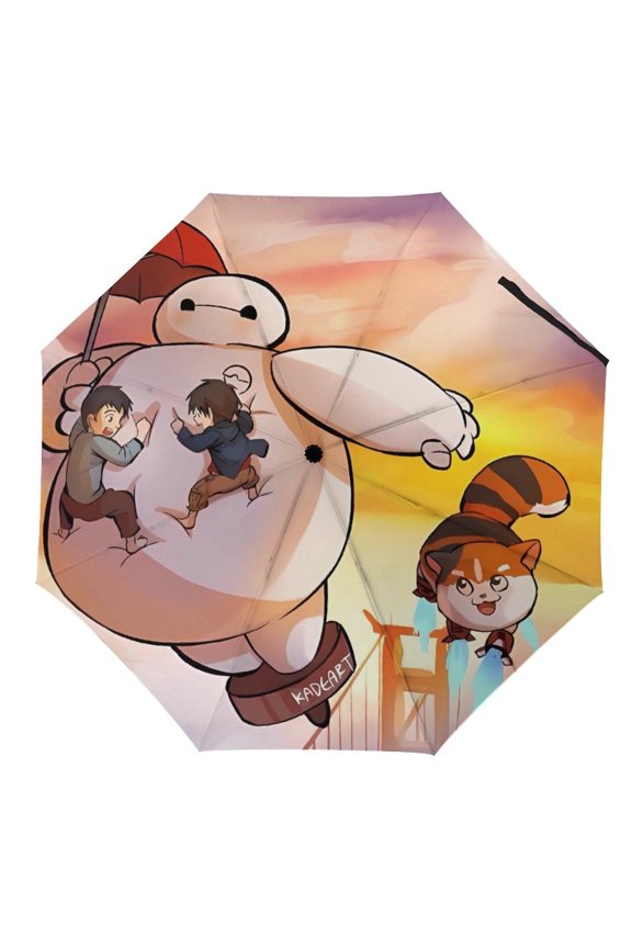 Big-Hero-6-Baymax Umbrella, Automatic Folding Travel Umbrella Portable for Outdoor Waterproof Windproof UV Protection