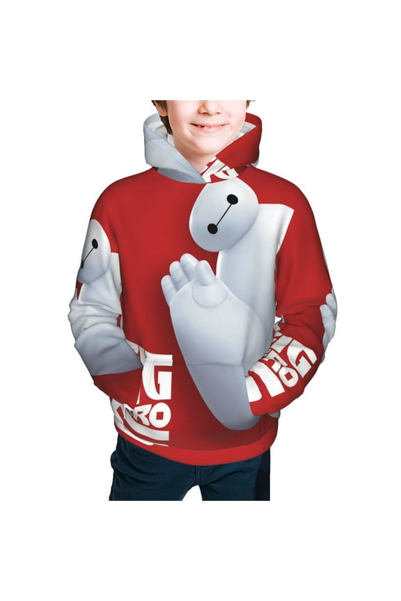 Big Hero 6 Baymax Youth Hoodie Graphic Colorful Cool Kids Hooded Sweatshirts Kangaroo Pocket for Boys Girls Large